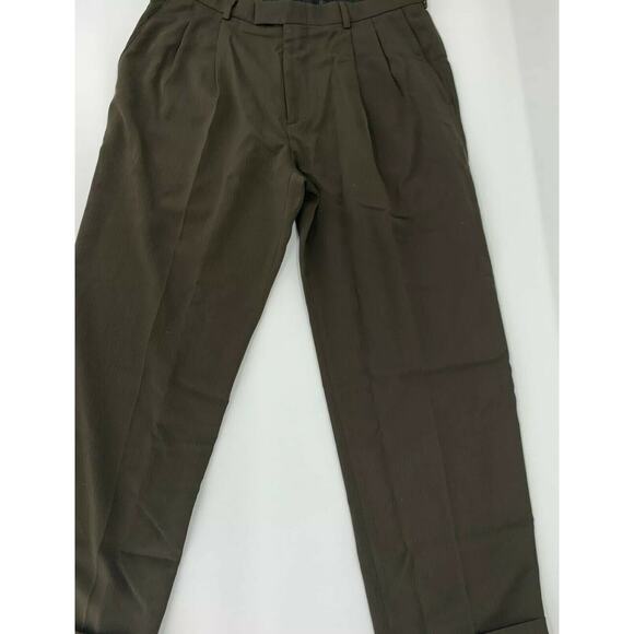 Haggar Brown Flat Front Straight Leg Dress Pants Chinos Men's Size 34x30 - Picture 7 of 7